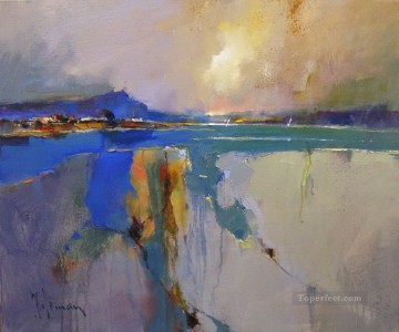 通過する夏の嵐の抽象的な海の風景 Oil Paintings